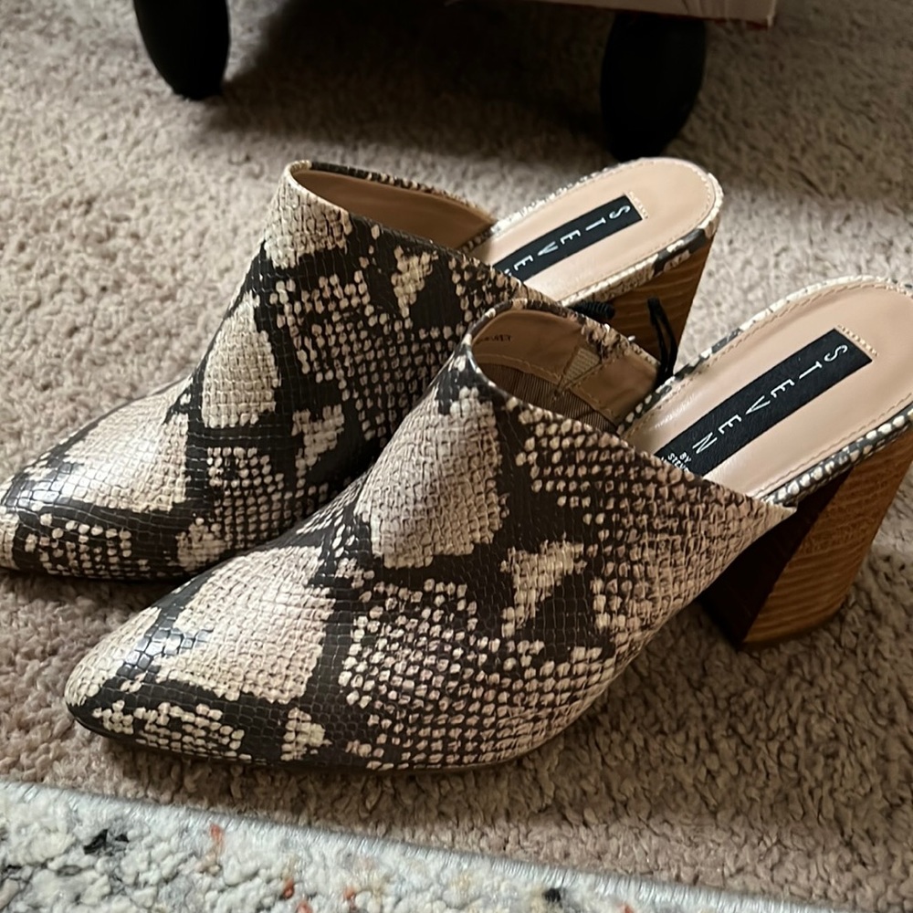 Steven by Steve Madden snake-print mules